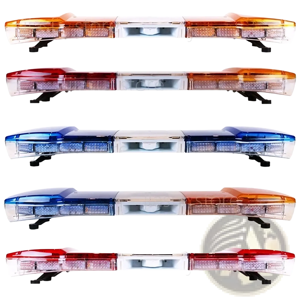 Led emergency warning light bar 5-pack featuring five red amber and blue led bars with clear plastic housing