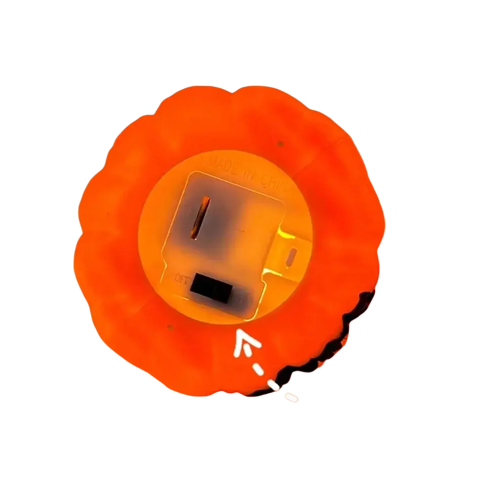 Orange pumpkin-shaped led halloween night light with toggle switch on base from 6-pack set
