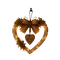 Led heart wall plaque rustic home decor featuring warm-toned heart-shaped wreath with led lights and greenery accents