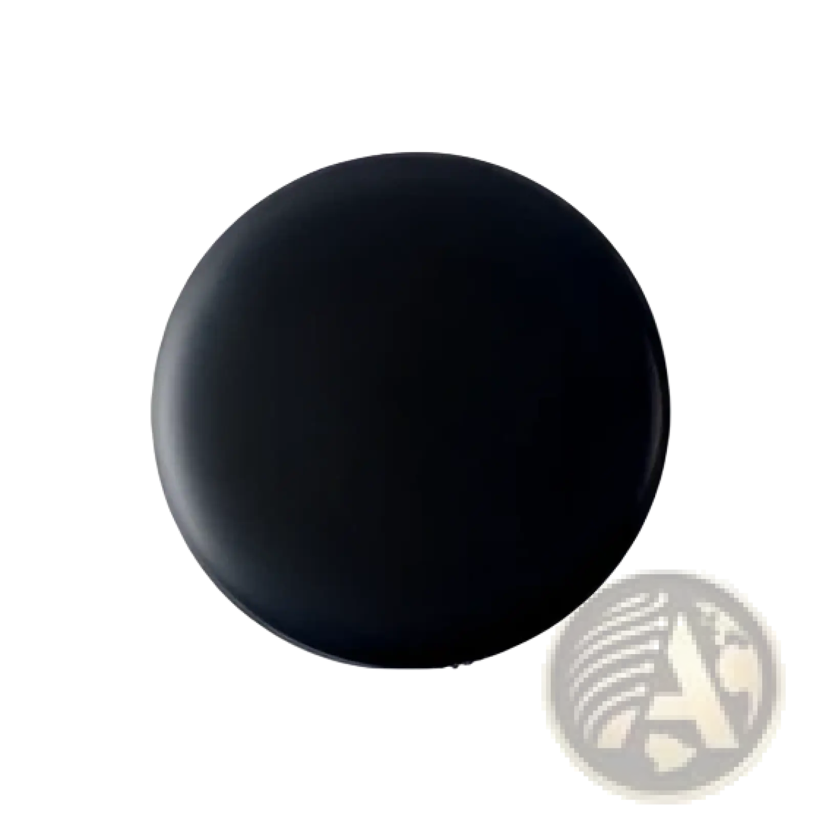 Black circular button with smooth matte finish on led makeup mirror 10x magnification portable light back side