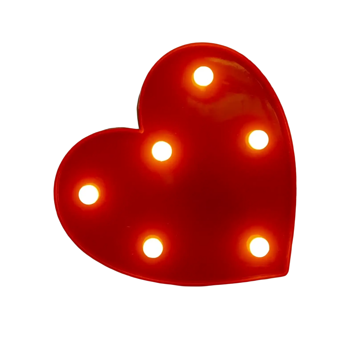 Red heart-shaped led letter light sign with six glowing bulbs from led merry christmas letter light string garland