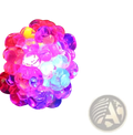 Led mesh stress ball glowing grape squeeze toy with translucent pink and blue gel beads and yellow center