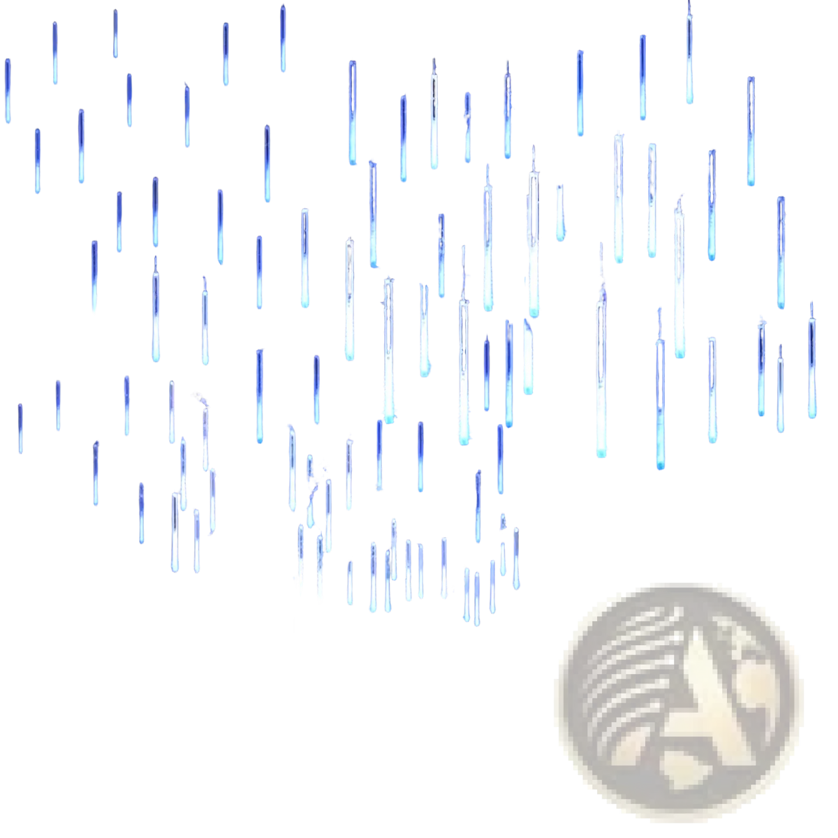 Blue led meteor shower rain string lights hanging from trees for indoor and outdoor decorative use