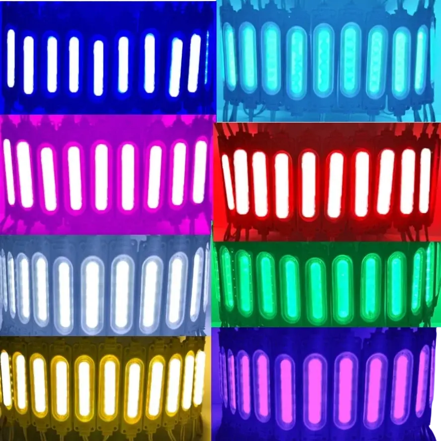 Led modules waterproof 12v multicolour cob backlight with ultra bright led strips in blue pink purple red green and yellow
