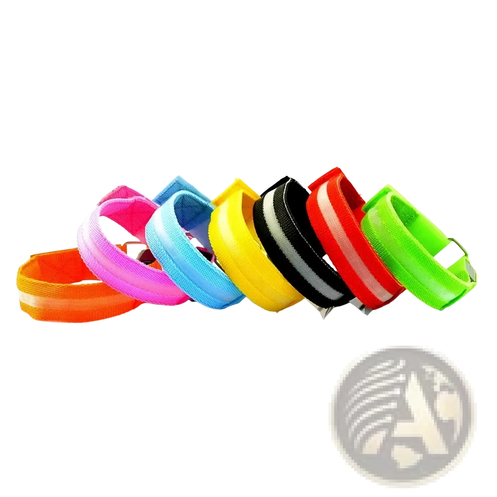 Led running armband usb rechargeable safety light with colorful reflective wristbands in orange pink blue yellow and more