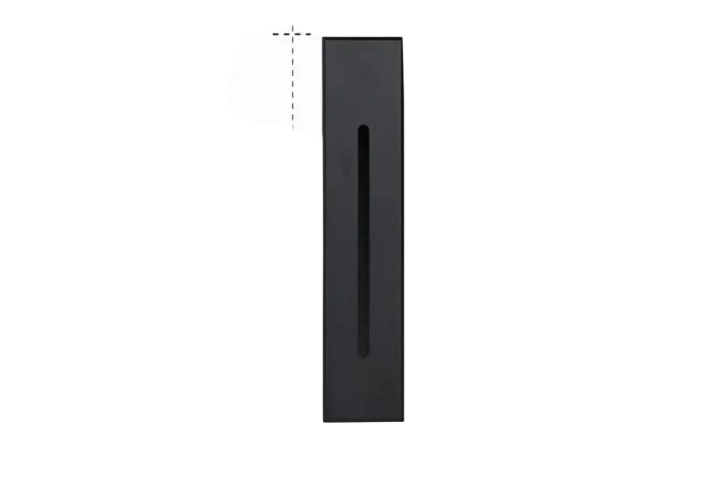 Black rectangular led stair wall light with motion sensor sleek modern design 185mm height 40mm width