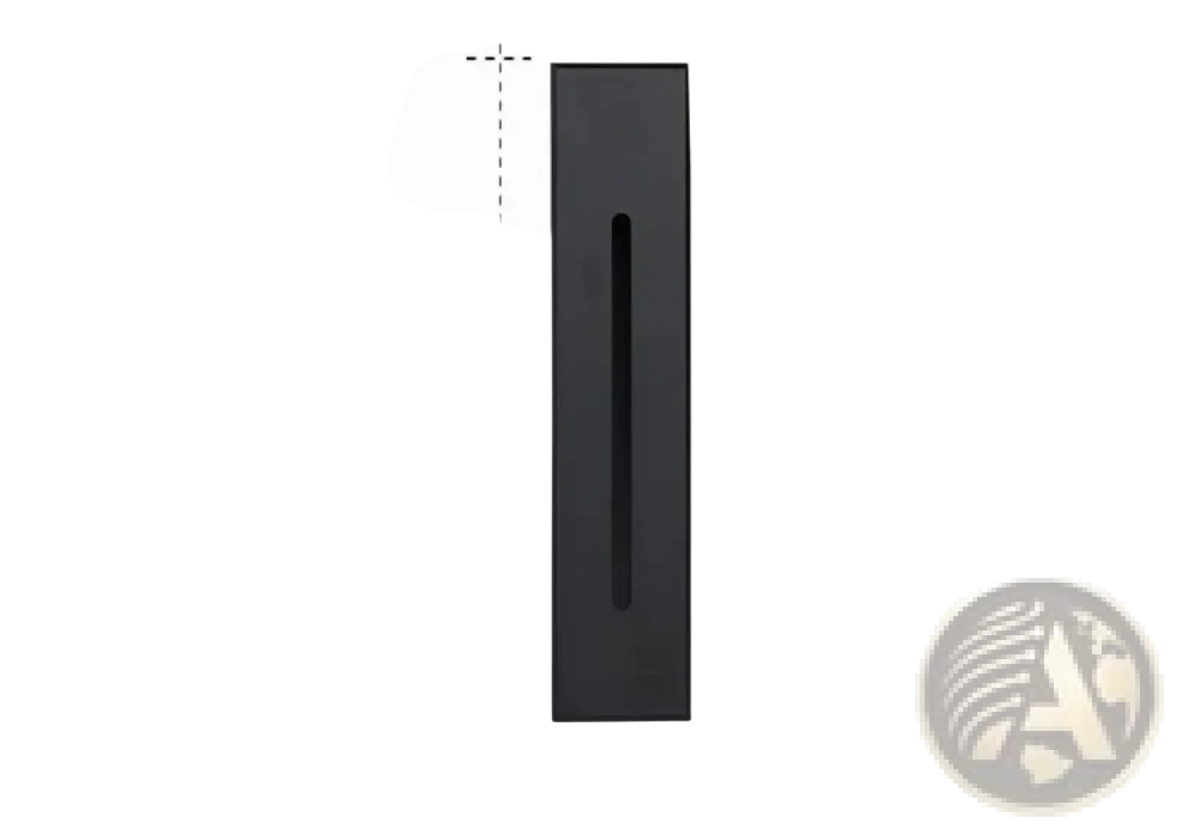 Black rectangular led stair wall light with motion sensor sleek modern design 185mm height 40mm width