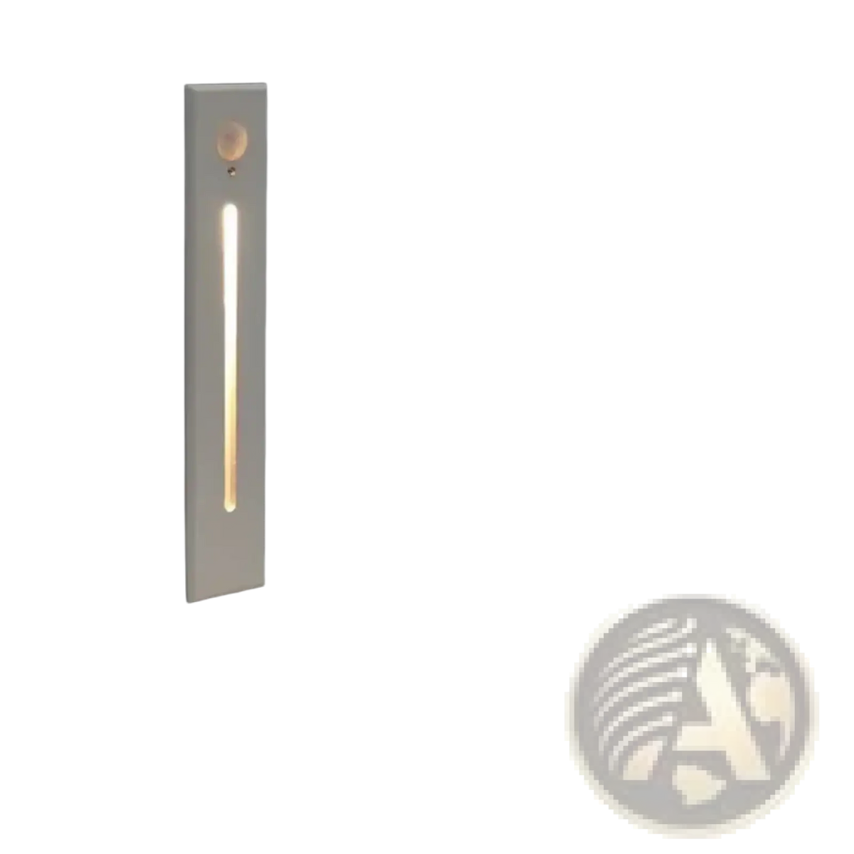 Led stair wall light motion sensor modern lamp with sleek white rectangular housing and warm led vertical strip illumination