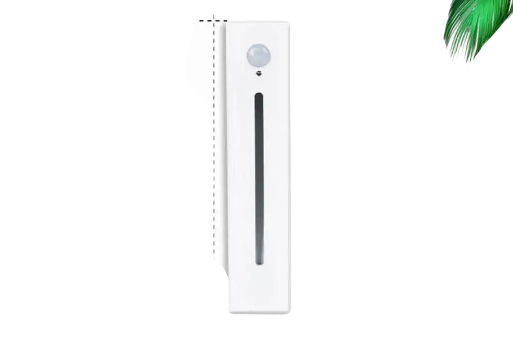 Led stair wall light motion sensor modern lamp with white rectangular body and central black vertical strip design