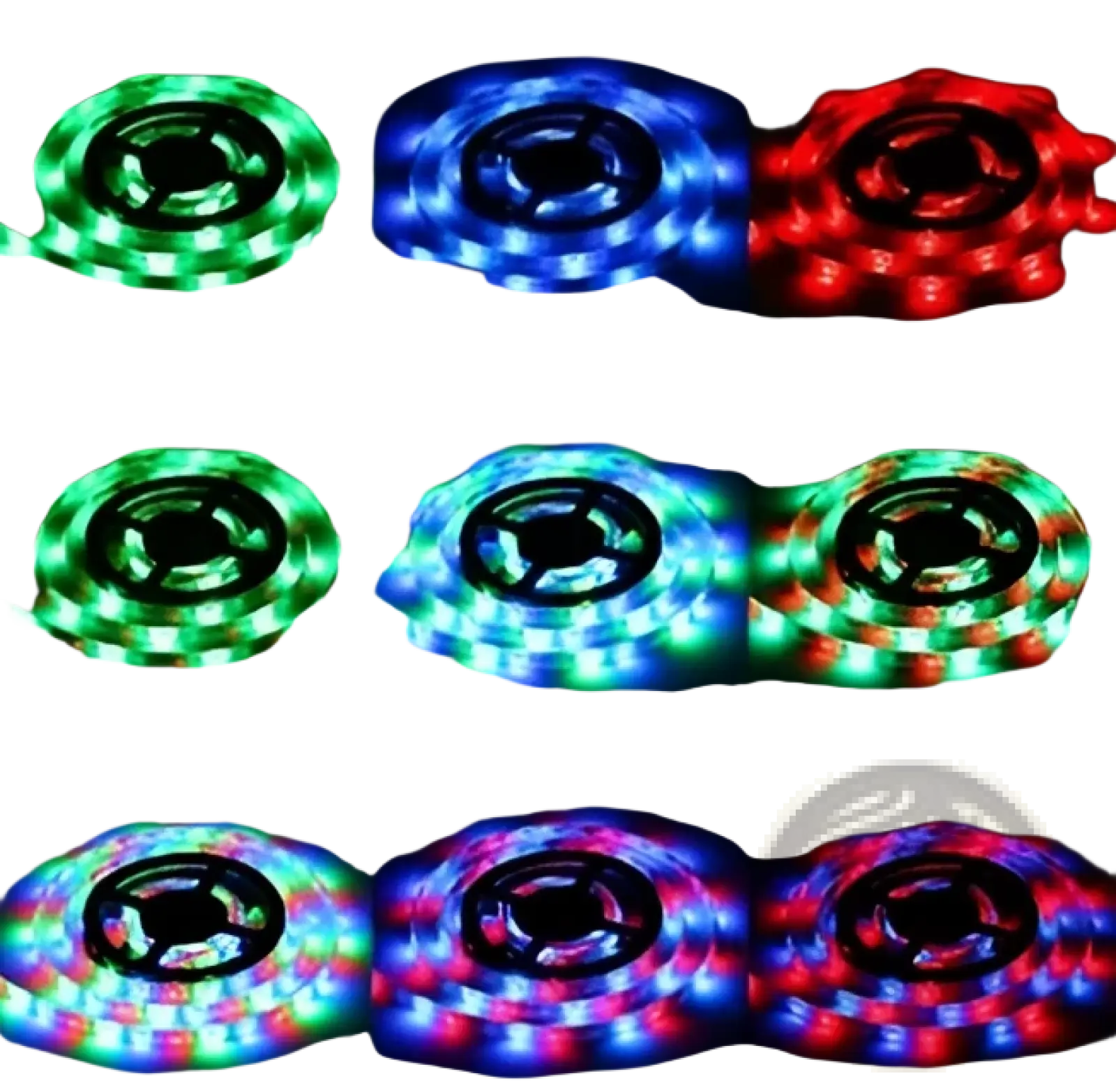 Flexible led strip lights waterproof home decor 5m in vibrant green blue red and multicolored patterns