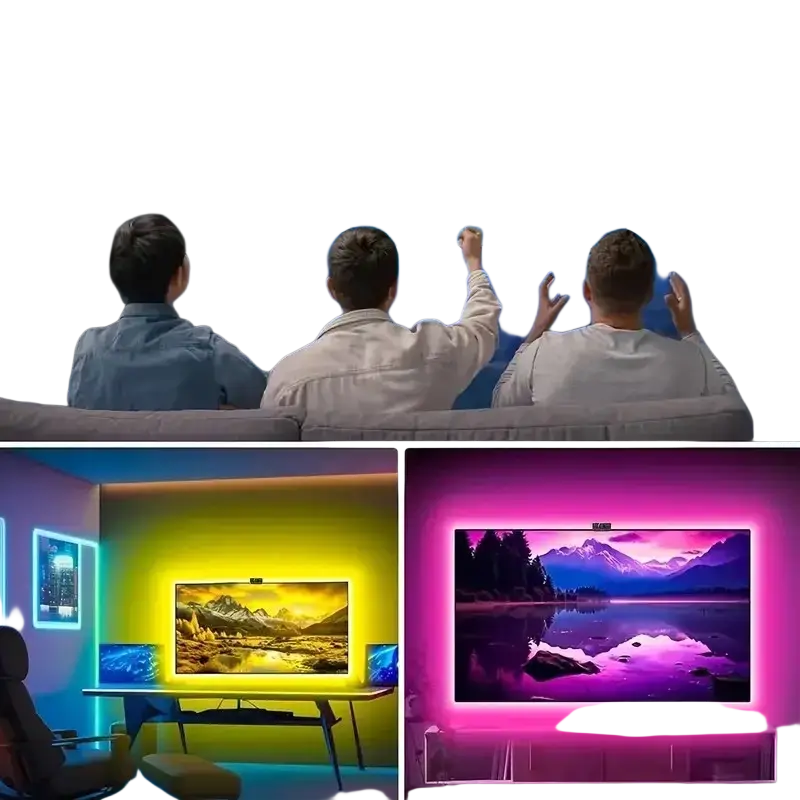 Led tv backlight strip style smart led with vibrant rgb ambient lighting and sleek design for tv illumination