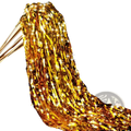 Led wedding wands with shimmering gold metallic tinsel streamers featuring a festive glittery texture