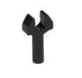Black plastic lego compatible building block tool with cylindrical handle and two curved opposing prongs product photos
