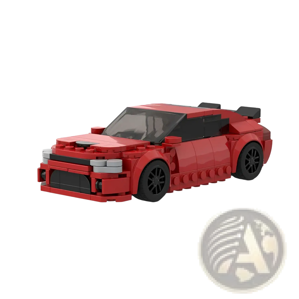 Lego Technic red sports car building blocks with black wheels gray accents 249pcs model for advanced construction