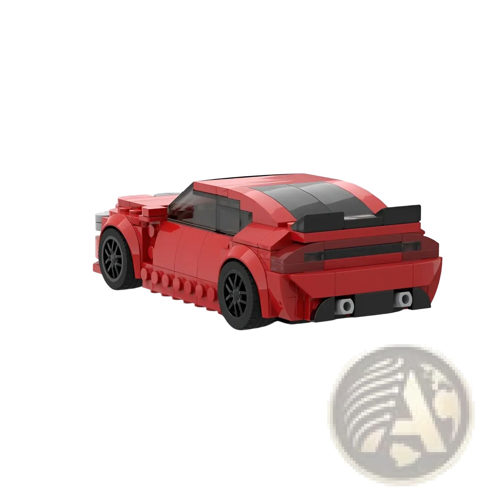 Lego Technic red sports car building blocks with 249pcs featuring black wheels and rear spoiler in lego material