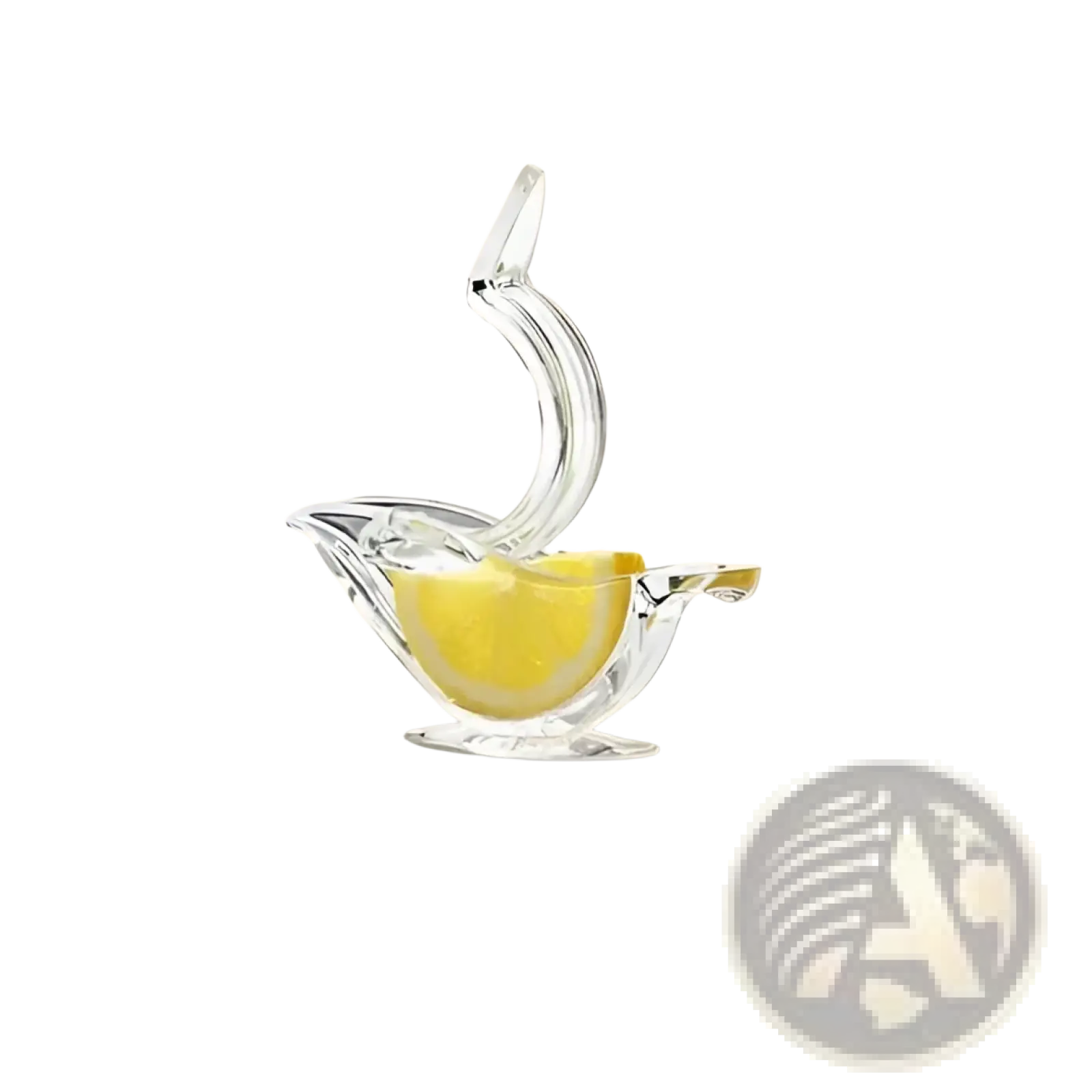 Clear glass acrylic lemon squeezer bird manual citrus juicer tool with sleek ergonomic design and curved spout