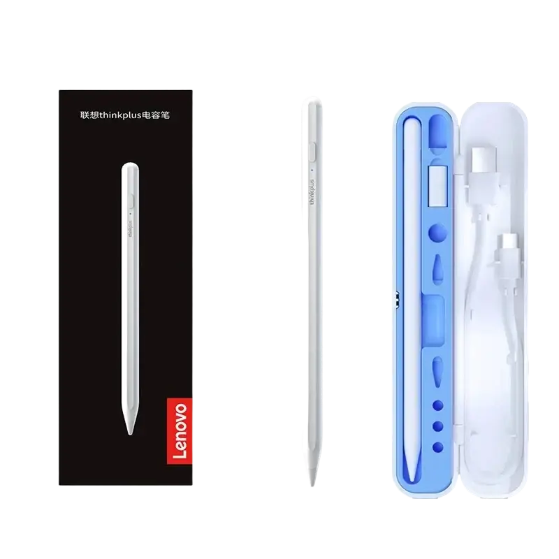 White lenovo bp21ap ipad stylus pen with capacitive screen compatibility battery included and sleek minimalist design