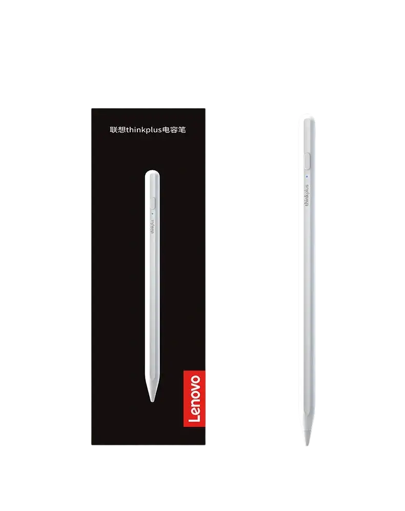 White lenovo thinkplus bp21ap capacitive stylus pen with battery included for ipad capacitive screen use