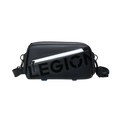 Lenovo Legion tablet waterproof messenger bag in black with glossy finish and silver reflective stripe accents