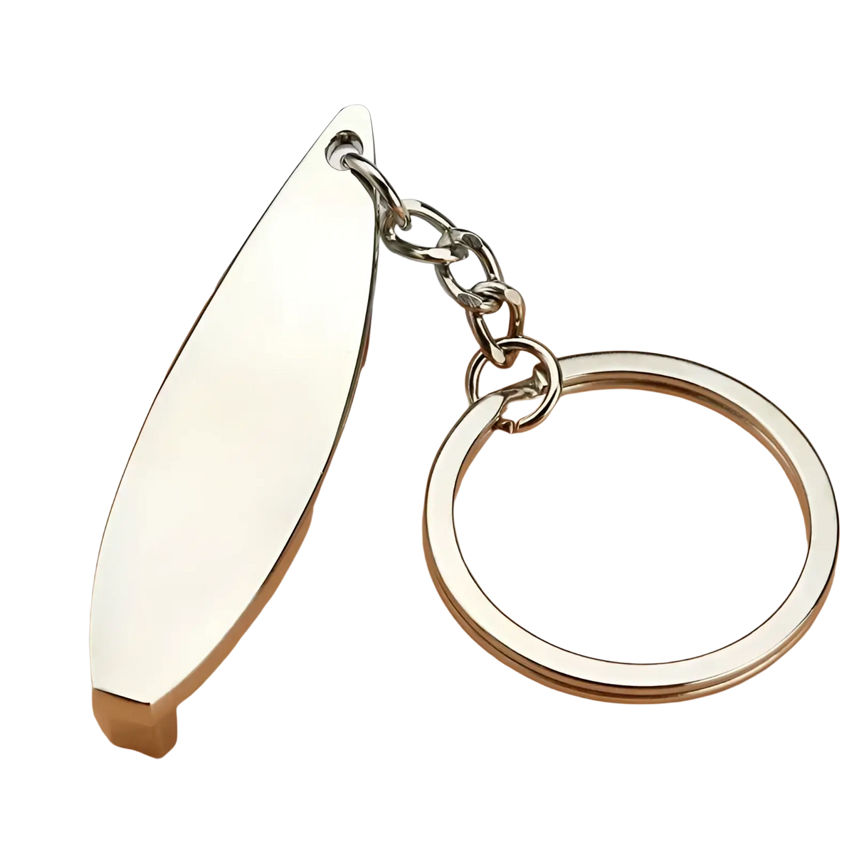 Silver metallic letter b keychain with teardrop pendant and chain gold metal car accessory