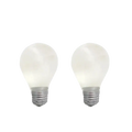 Two frosted glass incandescent light bulb squeeze toys with metallic screw bases for sensory fidget stress relief