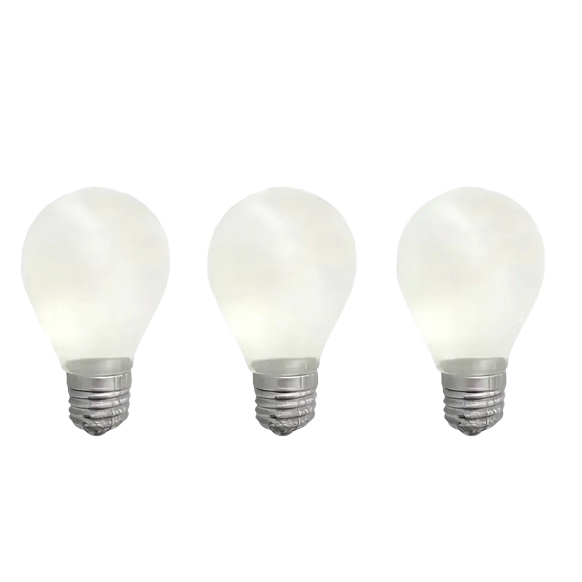 Three frosted glass light bulb squeeze toys with metallic screw bases for sensory stress relief and relaxation