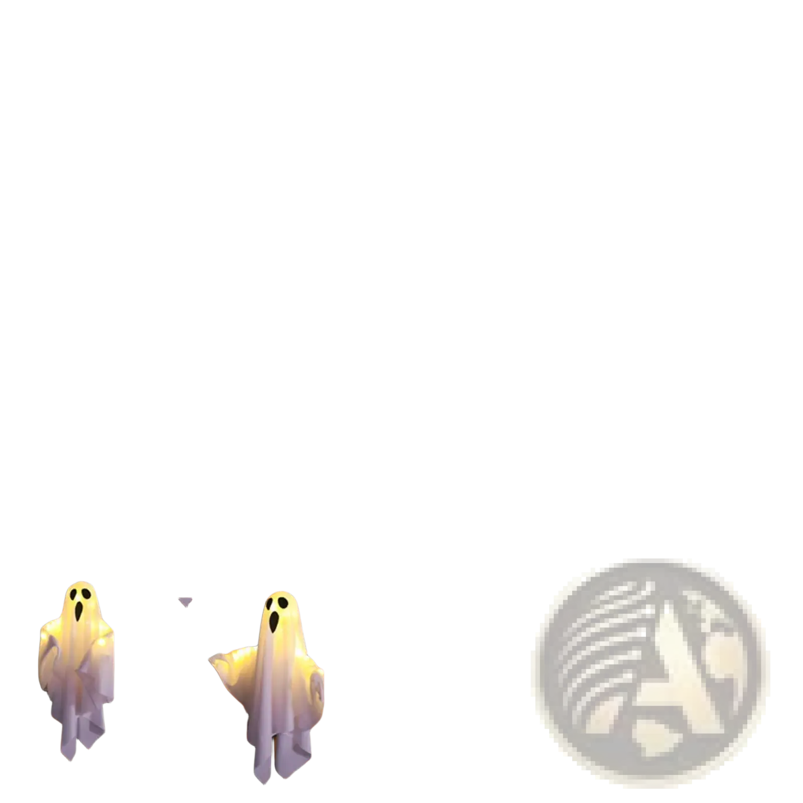 Light up hanging ghost halloween decoration 50x40cm with white translucent ghost figures and glowing interiors