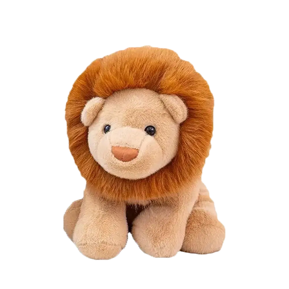 Lion stuffed animal plush pillow 15.8 inch with tan body and fluffy golden-brown mane animal plush pillow
