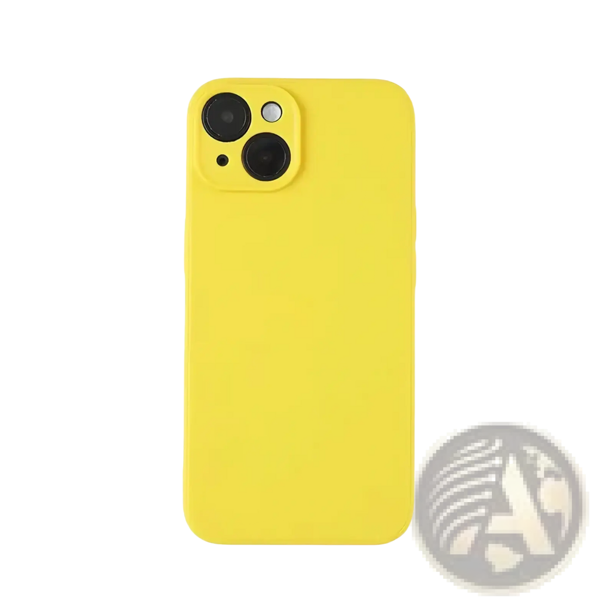 Bright yellow liquid silicone iphone case pastel soft cover with smooth matte finish and precise camera cutout on back side