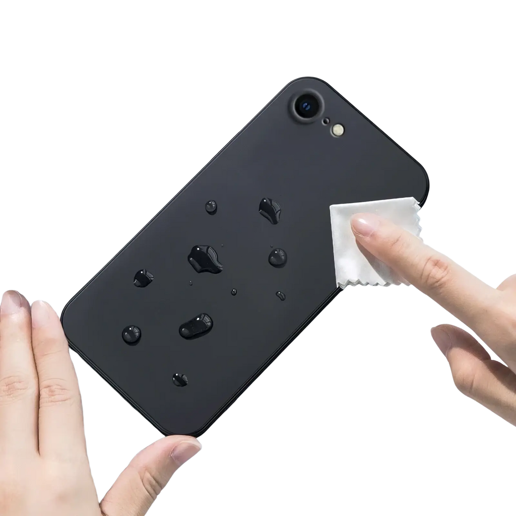 Black matte liquid silicone iphone se 2022 shockproof case showing the minimalist back design