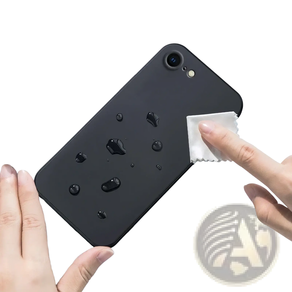 Black matte liquid silicone iphone se 2022 shockproof case showing the minimalist back design