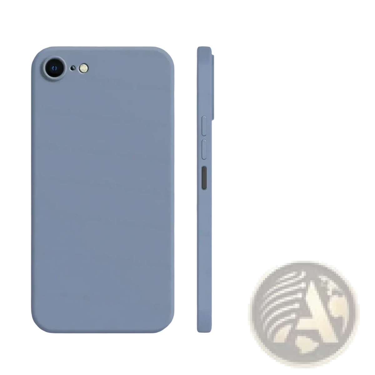 Minimalist light gray liquid silicone iphone se 2022 shockproof case back with smooth matte finish and precise cutouts