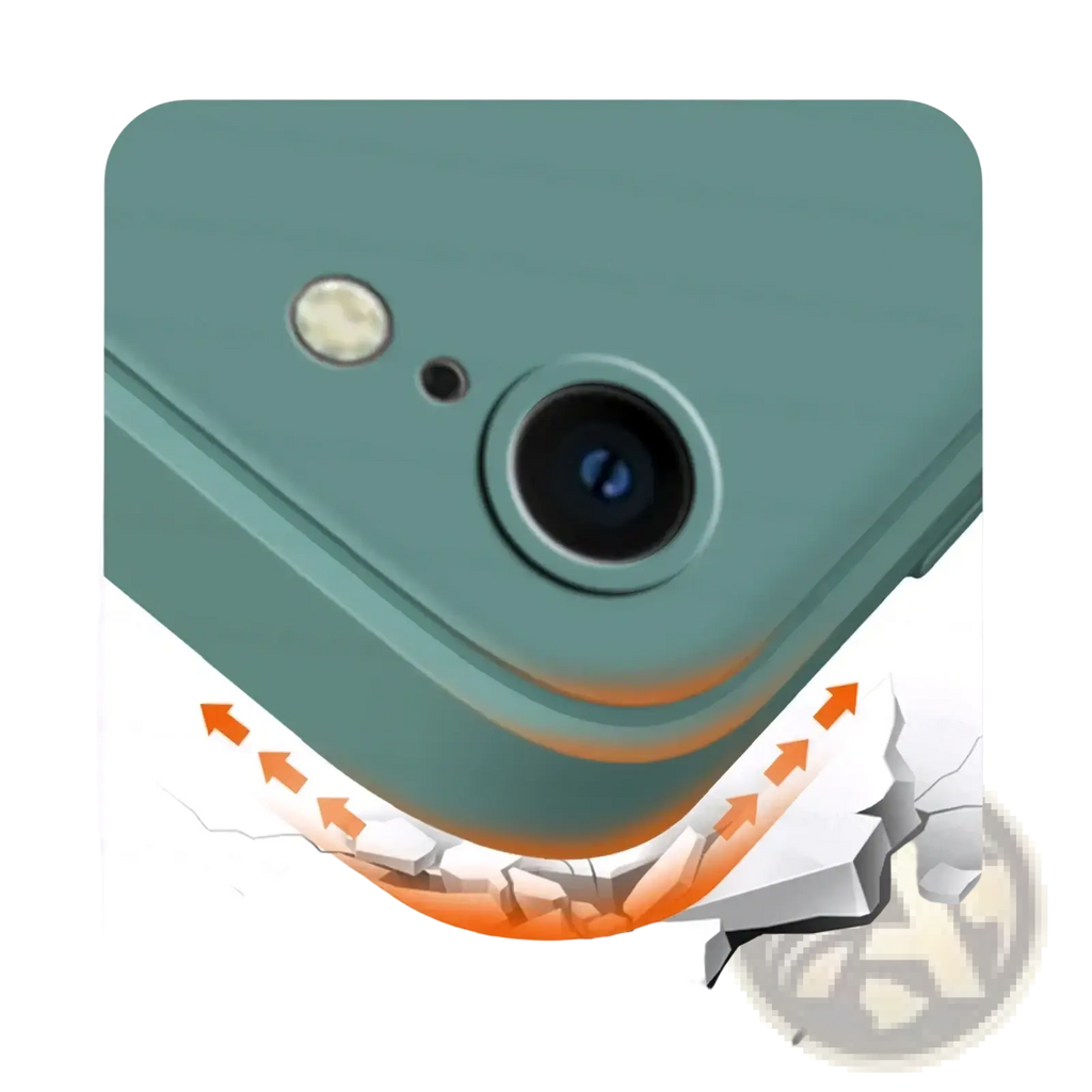 Teal liquid silicone iphone se 2022 shockproof case back side with sleek protective design and excellent drop resistance