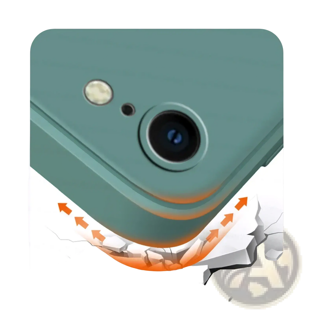 Teal liquid silicone iphone se 2022 shockproof case back side with sleek protective design and excellent drop resistance