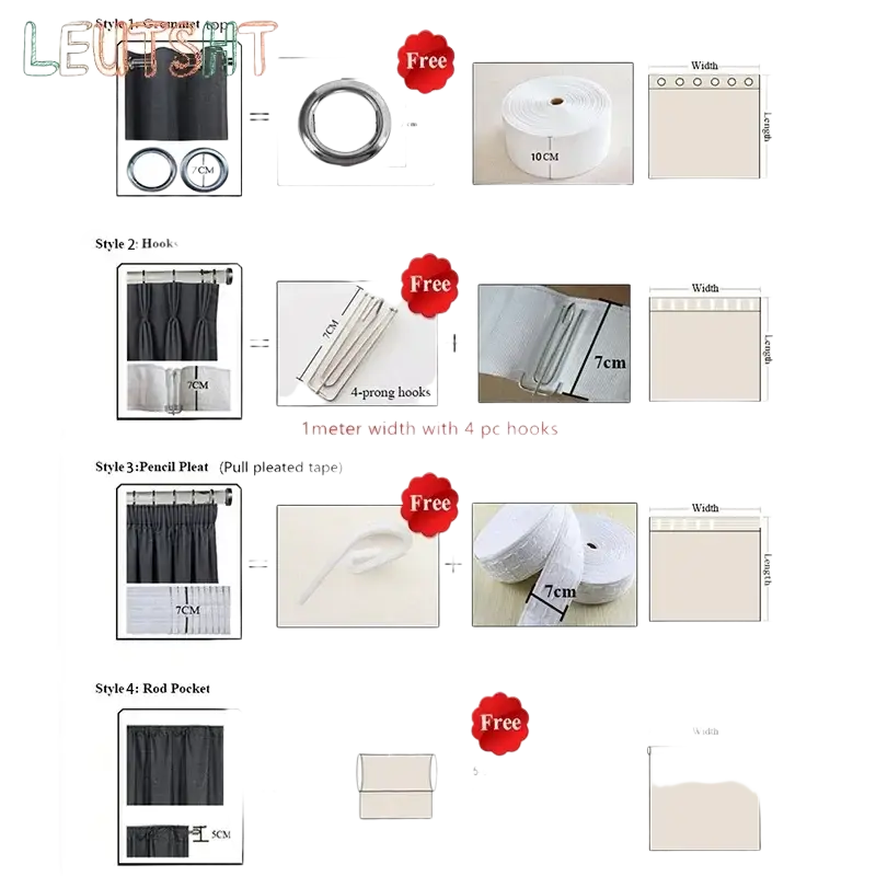 Black curtain panels 7cm wide with rings and hooks for hanging living room blackout drapes para la sala