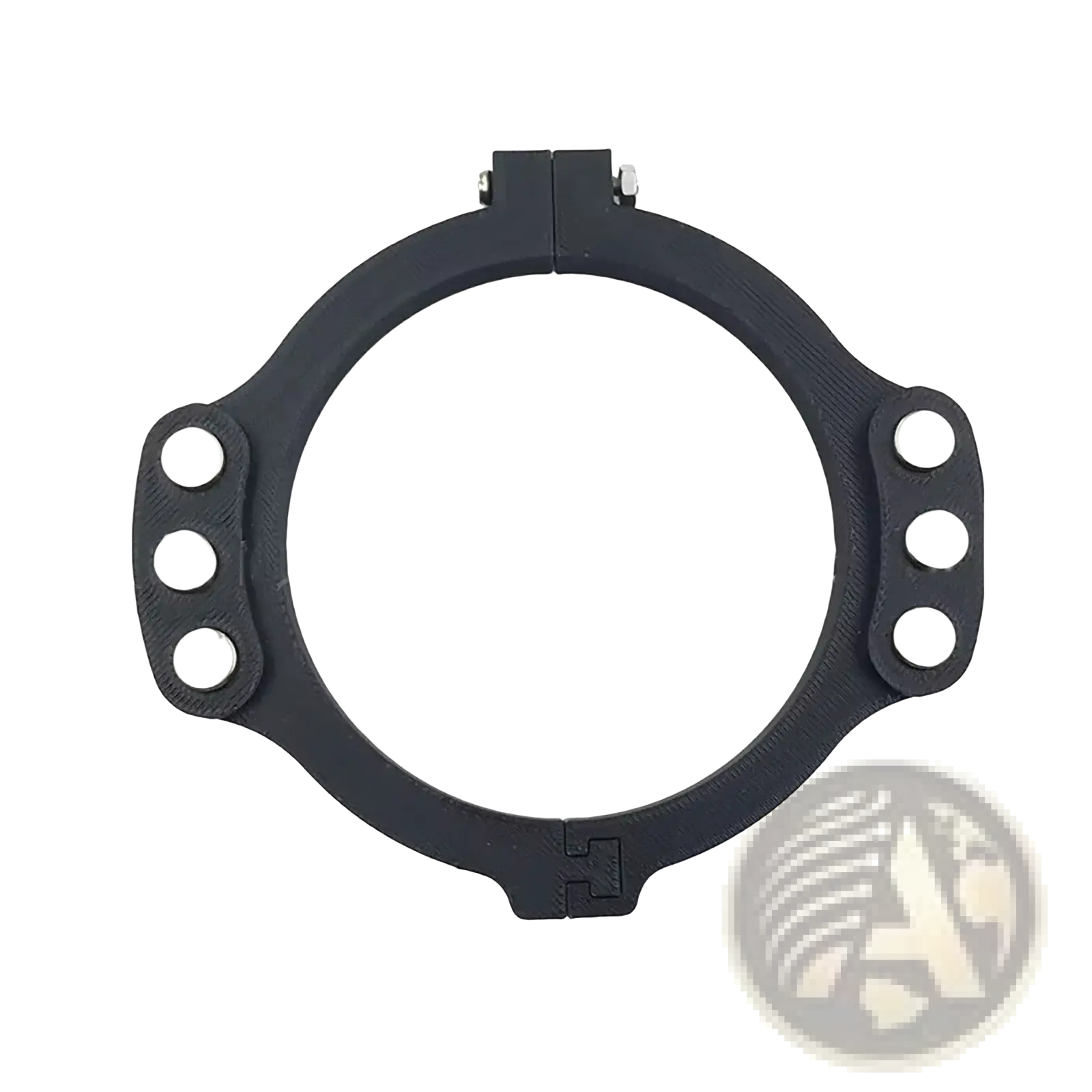 Black circular Logitech magnetic paddle shifter mod for G29 G920 G923 with six white buttons and hinge at top
