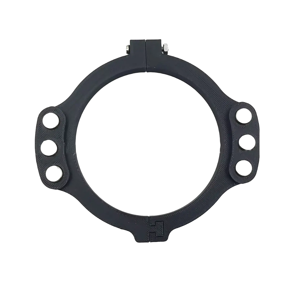 Black circular Logitech magnetic paddle shifter mod for G29 G920 G923 with six white buttons and hinge at top