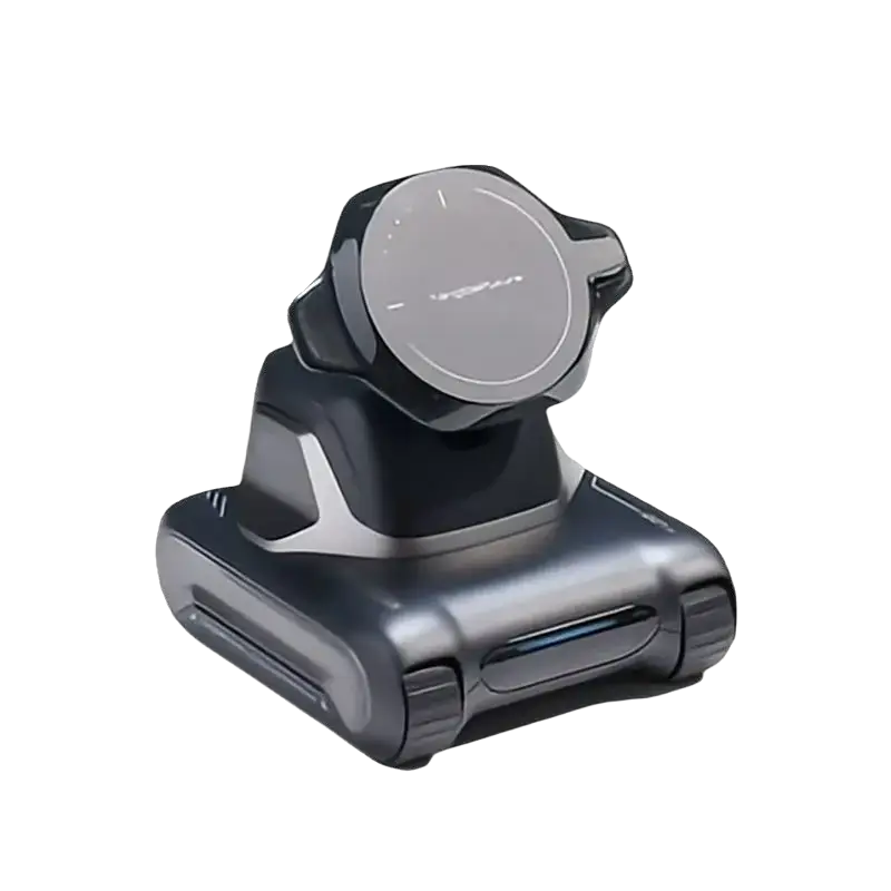 Black and silver wireless charging car mount with sleek modern design for looi ai smart remote control lithium battery use
