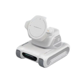 White targus q1 wireless charging stand with gray accents for looi ai smart robot with remote control and lithium battery