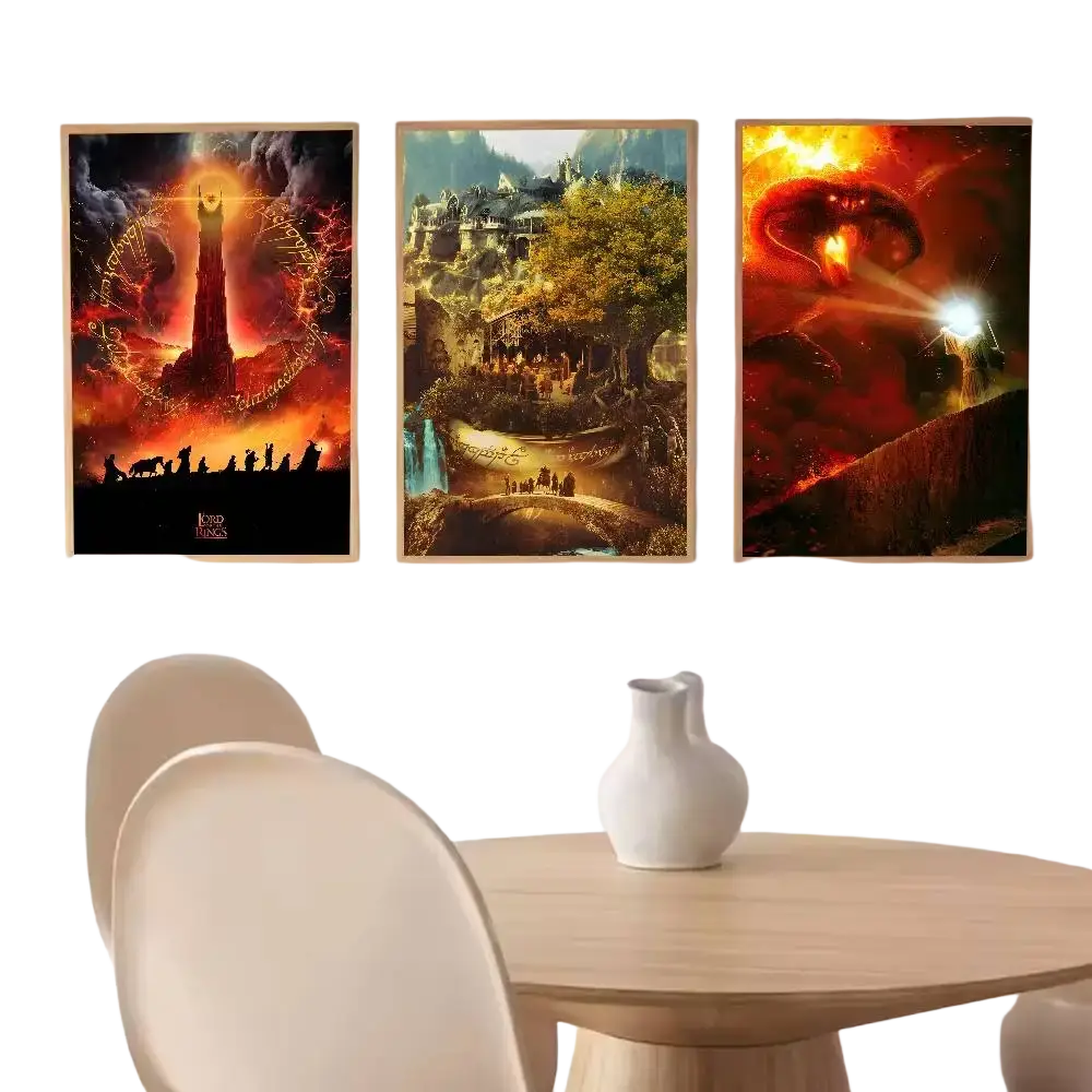 White ceramic vase with two handles featured in the lord of the rings alternative poster paper print product image