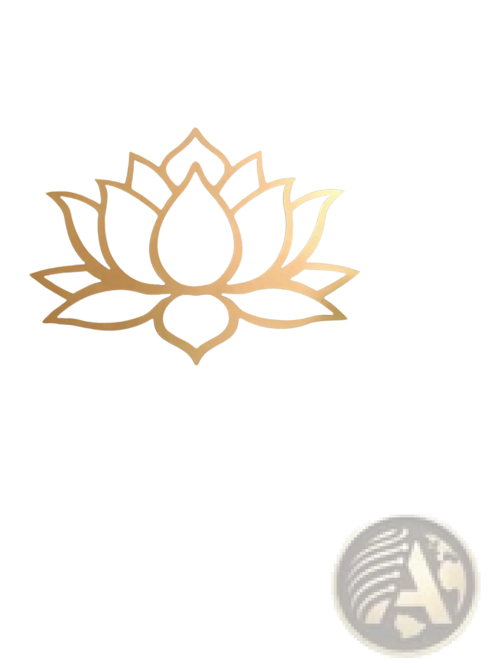 Minimalist gold-toned metal lotus wall art with a sleek cut-out design for modern minimalist decor