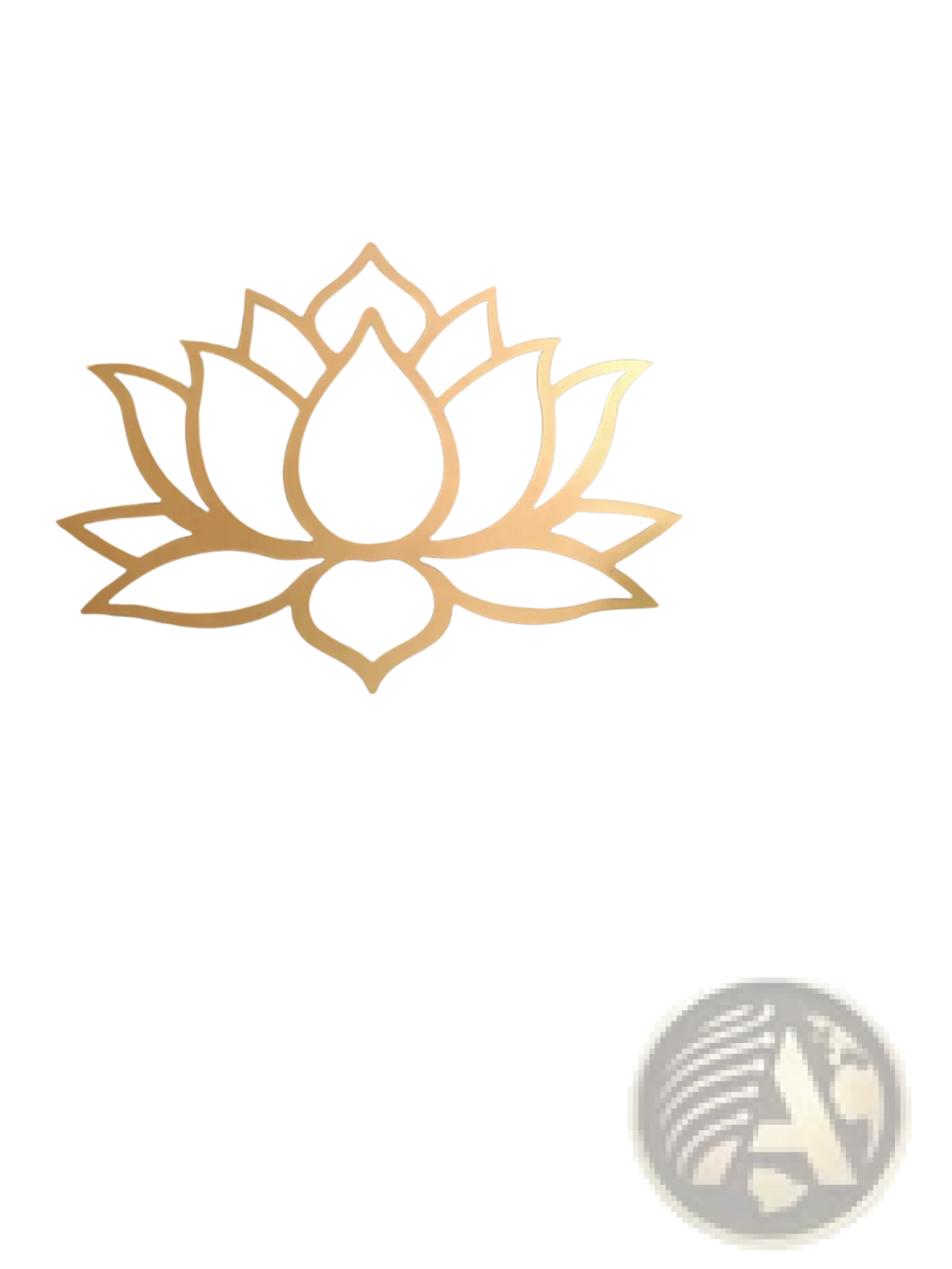 Minimalist gold-toned metal lotus wall art with a sleek cut-out design for modern minimalist decor