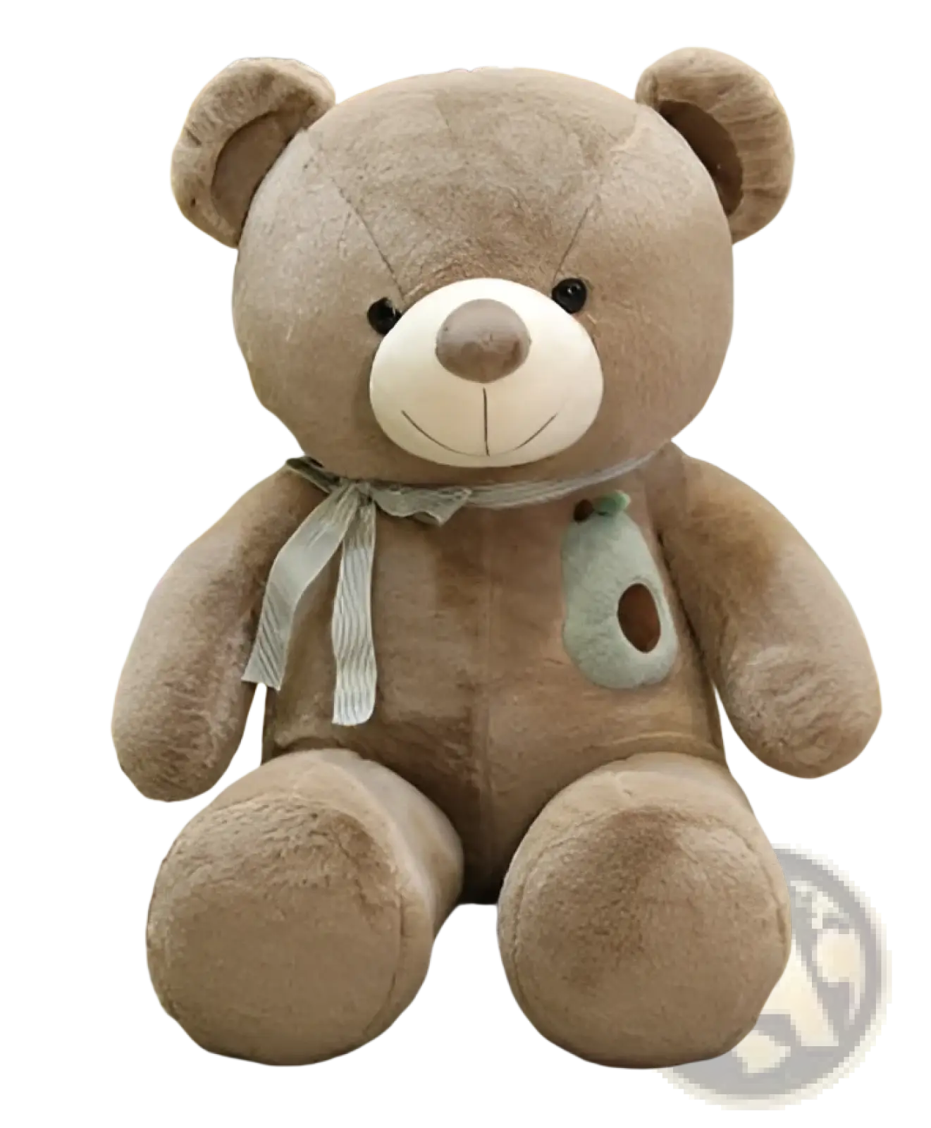 Love Bear plush toy teddy bear in brown with cream snout and gray ribbon designed for heart confessions