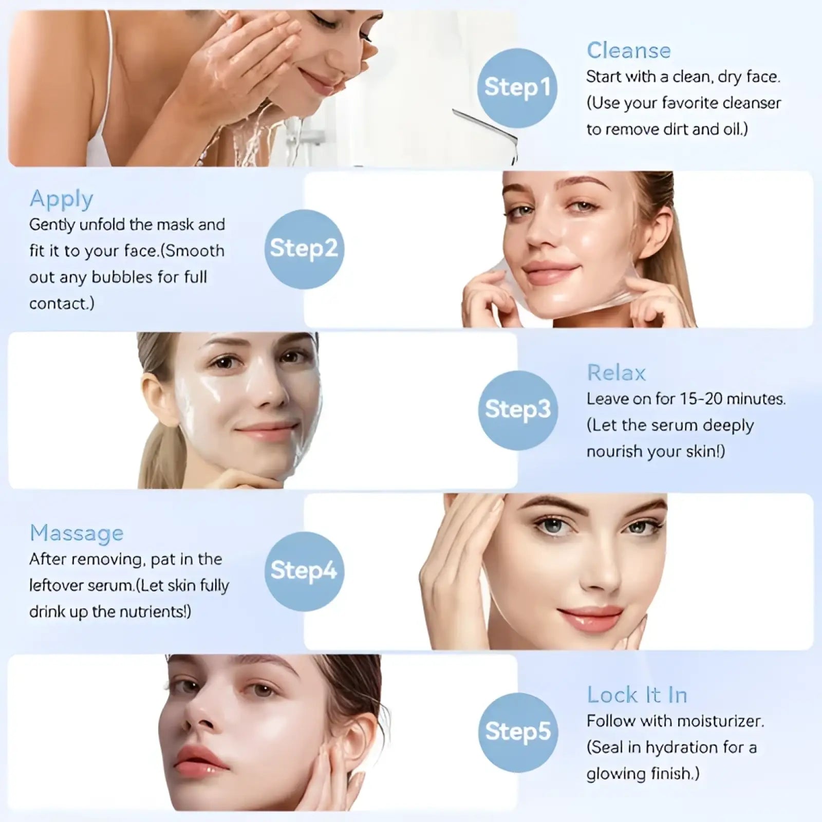 A white gel like luhezr deep collagen anti wrinkle lifting facial mask sheet with smooth texture and subtle sheen