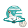 Teal glow-in-the-dark luminous flea and tick collar for small cats with secure buckle protects against pests