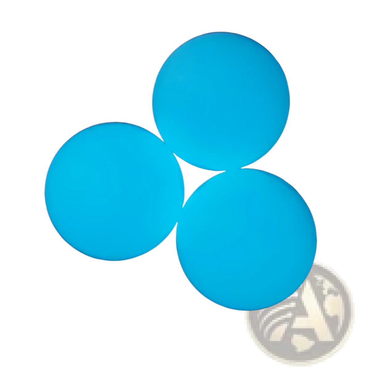 Three glowing blue luminous sticky wall balls glow in the dark squeeze toy for stress relief and decoration
