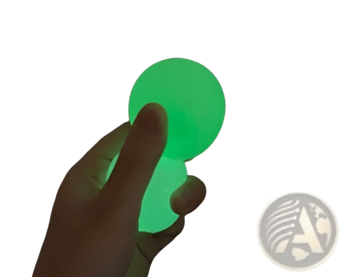 Glowing green silicone stress ball with soft smooth texture luminous sticky wall balls glow in the dark squeeze toy