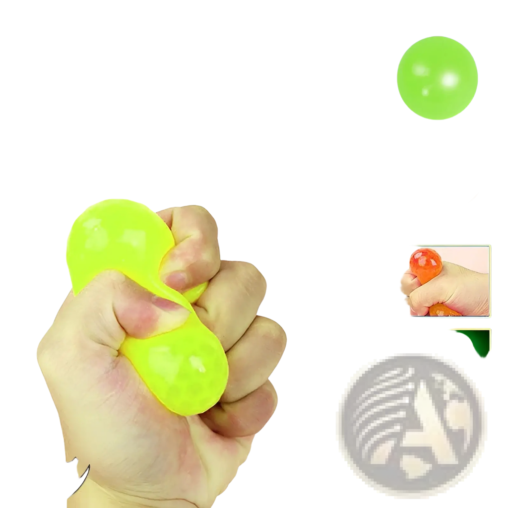 Luminous sticky wall balls are bright neon green high-viscosity gel squeeze toys that glow in the dark
