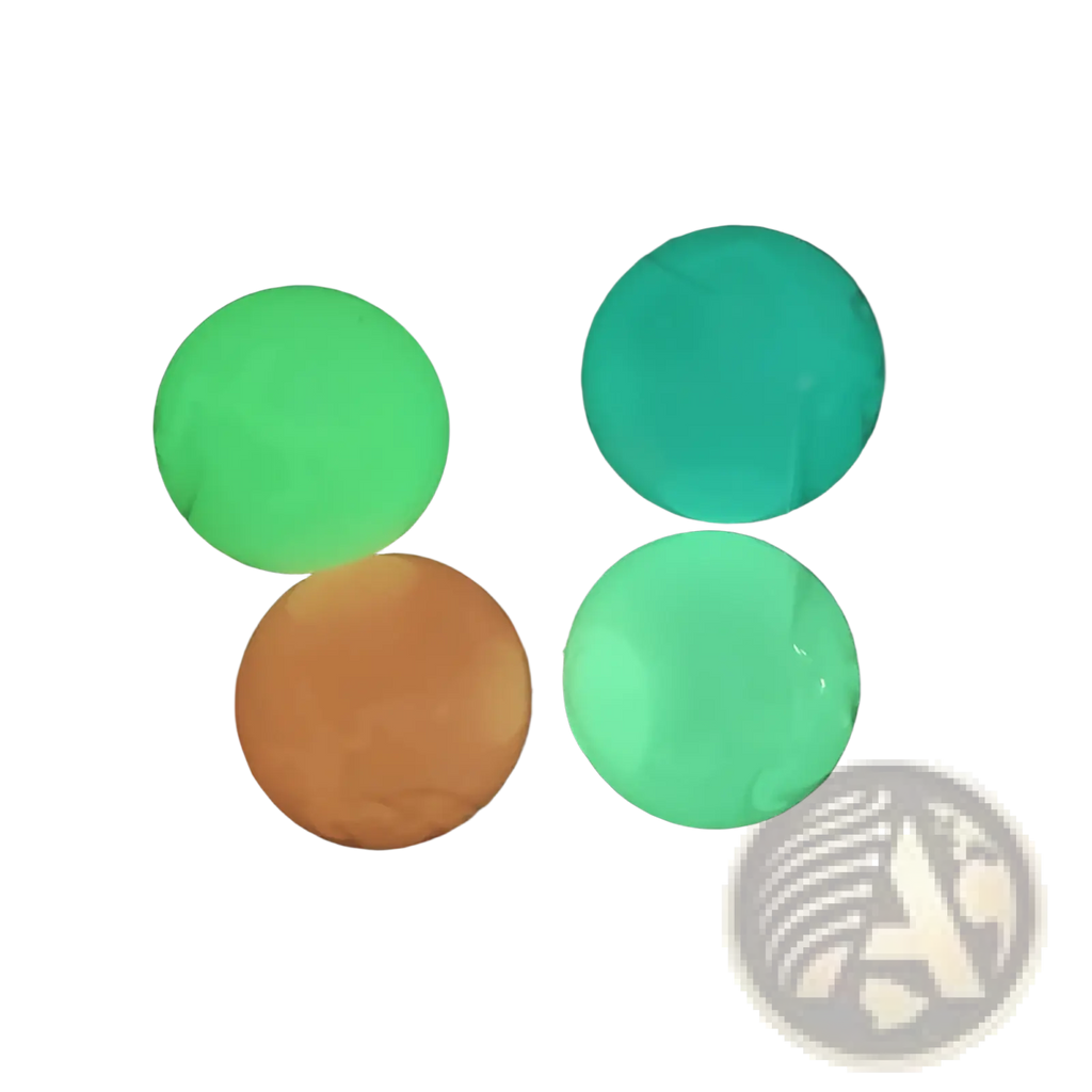Luminous sticky wall balls glow in the dark squeeze toy in vibrant green and orange hues in clear plastic bag