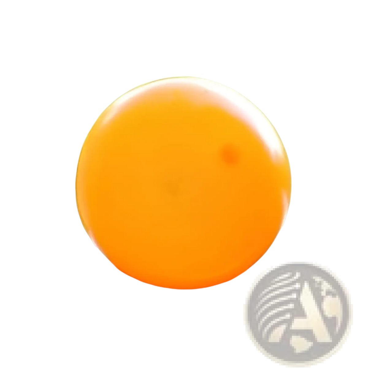Bright orange glossy ping pong ball from luminous sticky wall balls glow in the dark squeeze toy on metallic surface